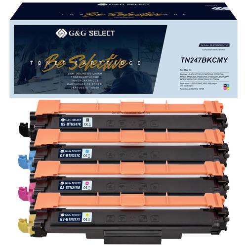 G&G Toner ersetzt Brother TN-247CMYK Kompatibel Kombi-Pack Schwarz, Cyan, Magenta, Gelb TN-247BK/TN-247C/TN-247M/TN-247Y...