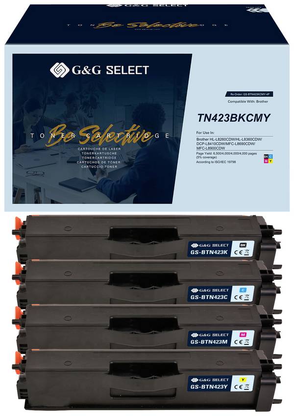 G&G Toner ersetzt Brother TN-423 Kompatibel Kombi-Pack Schwarz, Cyan, Magenta, Gelb  TN-423BK/TN-423C/TN-423M/TN-423Y GS-B423-4P