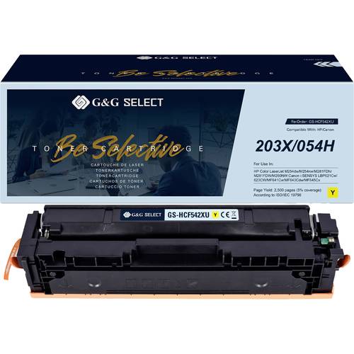 G&G Toner ersetzt Canon, HP 203X Kompatibel Gelb CF542X/ Cartridge 054H Yellow GS-HCF542X(U)