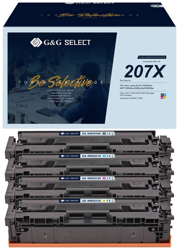 G&G Toner ersetzt HP 207X Kompatibel Kombi-Pack Schwarz, Cyan, Magenta, Gelb  W2210X(207X)/W2211X(207X)/W2213X(207X)/W2212X(207X) GS-H207X-4P