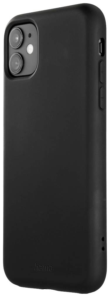 Schwarze Smartphone-Hülle mit zwei Kameraöffnungen und seitlichen Tasten für Lautstärke und Power.