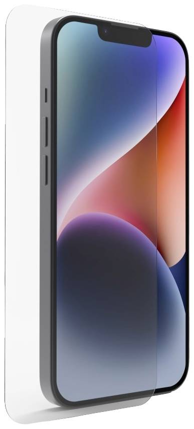 Ein Smartphone von Apple mit einem gebogenen Bildschirm und einem minimalistischen Displaydesign.