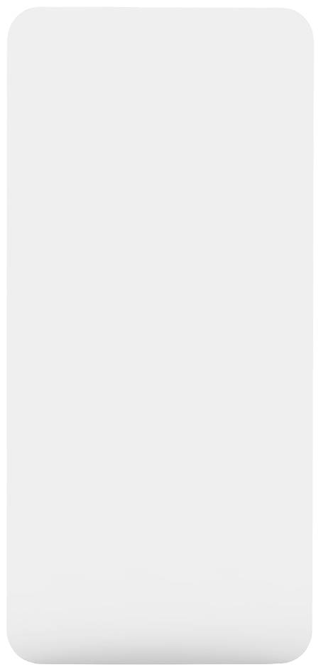 Ein weißes vertikales Rechteck, das möglicherweise ein leeres Plakat oder eine Leinwand darstellt.