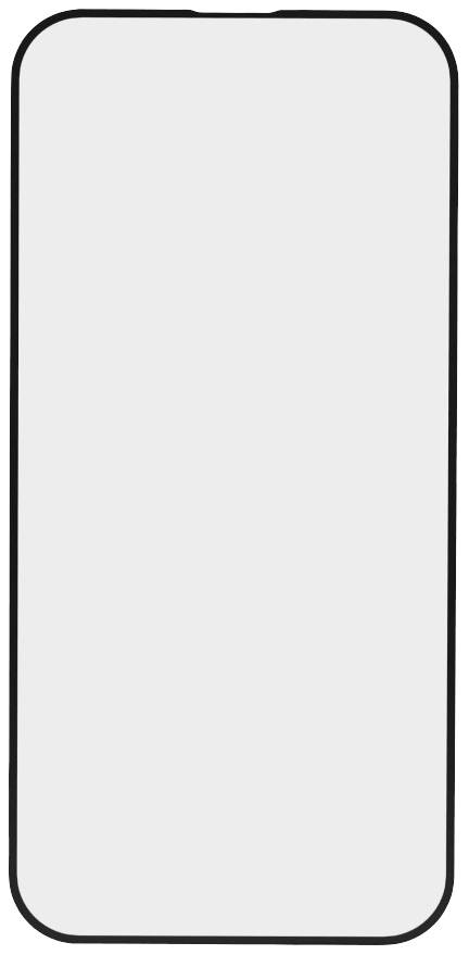 Rechteckiger Smartphone-Bildschirm mit schwarzem Rahmen; Bildschirm ist ausgeschaltet und zeigt keine Inhalte.