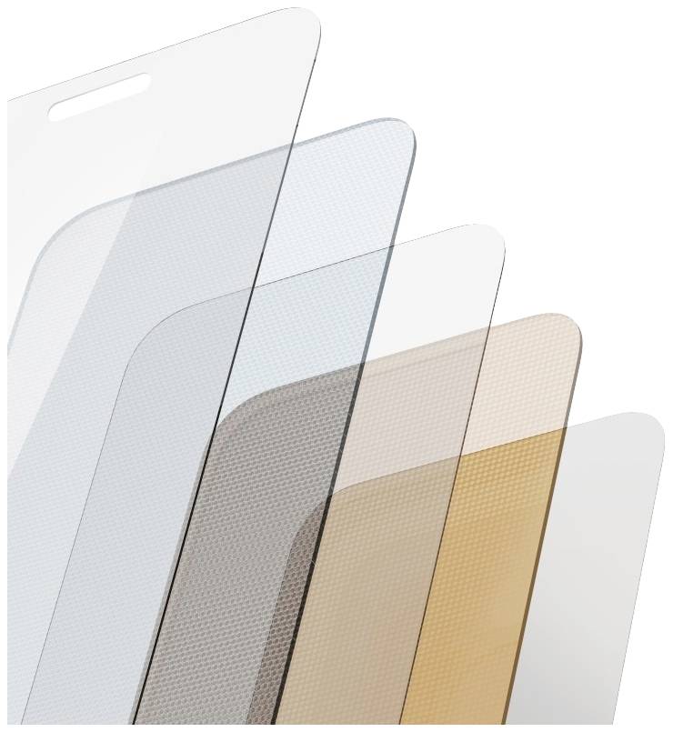 Stilisierte Darstellung von drei transparenten Folien in unterschiedlichen Lichtspielen und Farbtönen, gestaffelt übereinander.