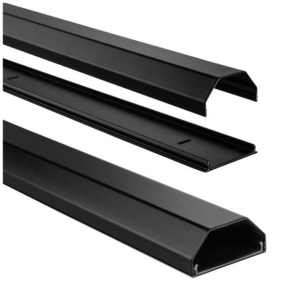 hama 00220987 Alu-Kabelkanal, eckig, 110 x 5 x 2,6 cm, Schwarz