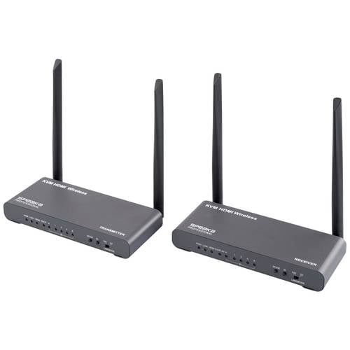 SpeaKa Professional SP-HDE-620 HDMI-Funkübertragung (Set) 100 m 5 GHz 3840 x 2160 Pixel KVM-Funktion (Tastatur, Bildschi...