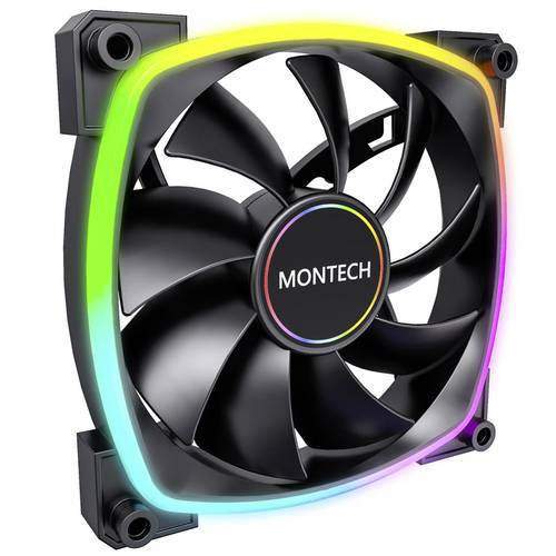 MONTECH Montech AX140 PWM ARGB Lüfter - 140mm, schwarz PC-Gehäuse-Lüfter (B x H x T) 140 x 140 x 25 mm