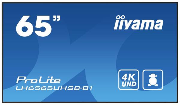 Iiyama ProLite LH6565UHSB-B1 Digital Signage Display EEK: E (A - G) 163.8 cm (64.5 Zoll) 3840 x 2160 Pixel 24/7 Anti-Einbrenn-Funktion, Media Playback-Funktion, Lautsprecher integriert, Software im Lieferumfang