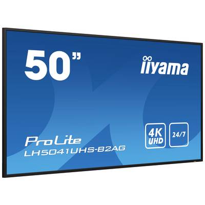 50-Zoll-Monitor von iiyama, Modell ProLite LH5041UHS-B2AG, mit 4K UHD-Auflösung, geeignet für 24/7-Nutzung.