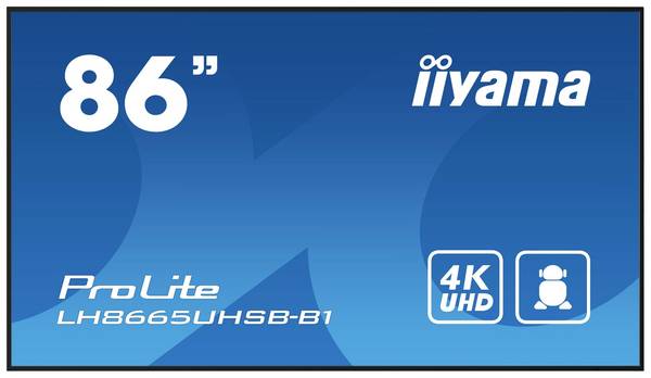 Iiyama ProLite LH8665UHSB-B1 Digital Signage Display EEK: E (A - G) 218.4 cm (86 Zoll) 3840 x 2160 Pixel  Anti-Einbrenn-Funktion, Media Playback-Funktion, Lautsprecher integriert, Software im Lieferumfang