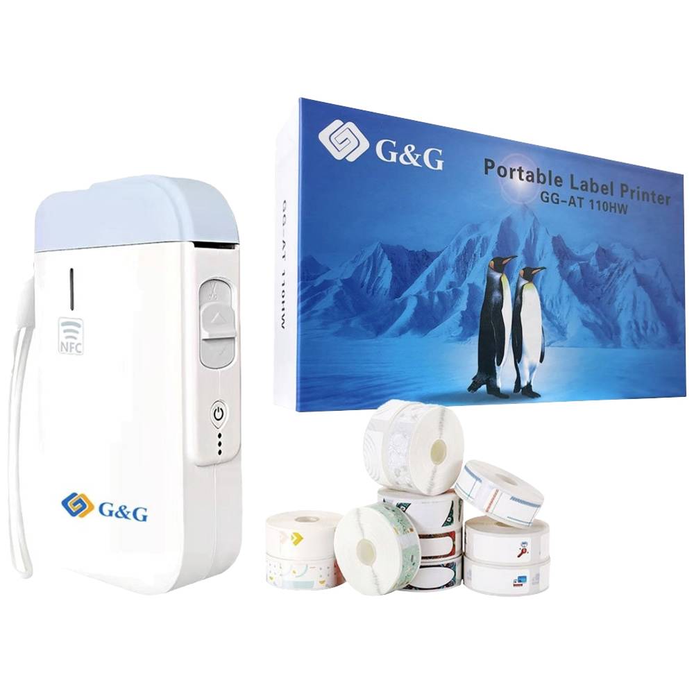 G&G G&G GG-AT 110HW Labelprinter Thermisch 203 x 203 dpi Etikettenbreedte (max.): 12 mm Bluetooth, NFC, USB