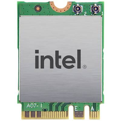 Intel-Netzwerkkarte mit grünem Schaltkreis und goldenen Anschlüssen, zeigt das Branding in der Mitte, eingesetzt in Computern für Netzwerkverbindungen.