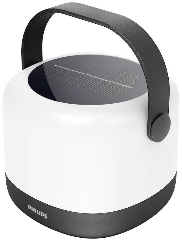 Philips LED 8720169296503 Alula SR PT 1.2W RGB30K BL Solar-Tischlampe  1.2 W Warmweiß, RGB  Weiß, Schwarz