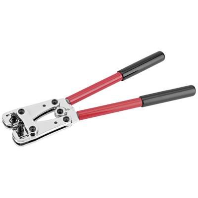 Ein Bolzenschneider mit roten Griffen, geeignet zum Schneiden von Draht oder Metallstäben.