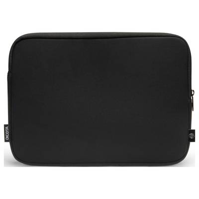 Eine schwarze Laptop-Hülle mit Reißverschluss und dem Logo 'DICOTA' an der Seite.