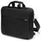 Eine schwarze Laptoptasche mit Tragegriff und abnehmbarem Schultergurt, geeignet für den sicheren Transport von Geräten.