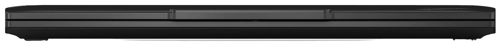 Ein schwarzer, rechteckiger Dokumentenscanner in geschlossener Position, geeignet für mobiles Scannen und kompakt im Design.