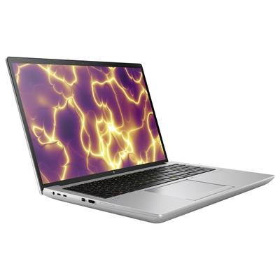Silberner Laptop mit einem Bildschirm, der abstrakte goldene und violette Lichtmuster zeigt. Das Design wirkt futuristisch und lebendig.
