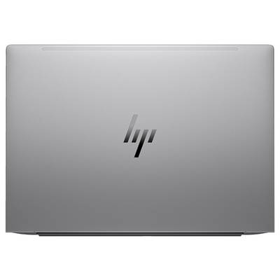 Ein geschlossenes Laptop in Silber mit dem Herstellerlogo in der Mitte des Deckels.