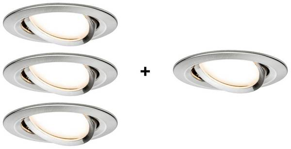 Paulmann 4064161325866 Nova Einbauleuchte 4er Set  LED LED 24 W Eisen (gebürstet)