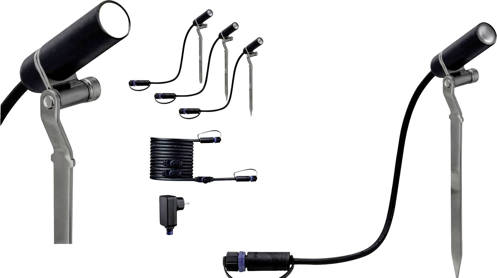 Thumbnail - Paulmann Plantini 4064161325941 Beleuchtungssystem Plug & Shine LED-Gartenstrahler-Starter-Set LED 10 W Anthrazit