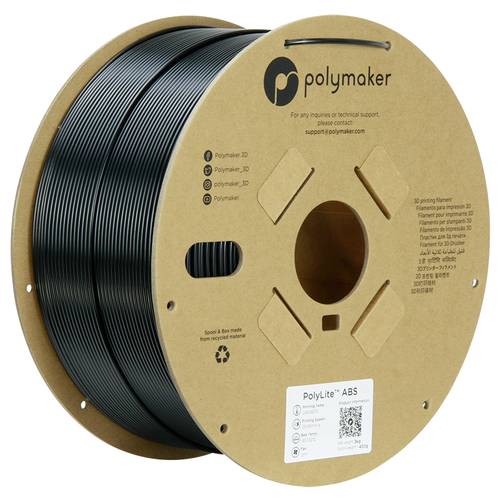 Polymaker PM70899 Black Filament ABS hitzebeständig, schlagfest, geruchsarm 2.85 mm 3000 g Schwarz PolyLite™ 1 St.