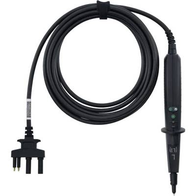 Prüfspitze mit langem Kabel und Stecker, geeignet für elektrische Messungen, mit Licht- und Schaltknopf am Griff.