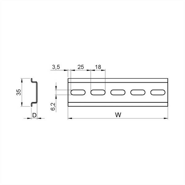nVent SCHROFF 20118895 20118895 Hutschiene Metall 575 mm 10 St. Piece
