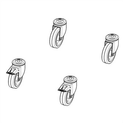 nVent SCHROFF 24630104 19 Zoll Netzwerkschrank-Rollensatz Mehrfarbig
