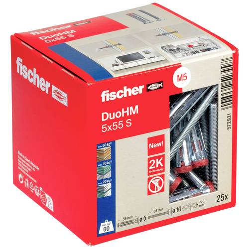 Thumbnail - Fischer 572921 DuoHM 5x55 S PH PZ Hohlraumdübel 55 mm 25 St.