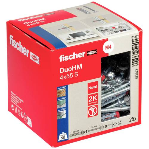 Fischer 572923 DuoHM 4x55 S PH TX Hohlraumdübel 55 mm 25 St.