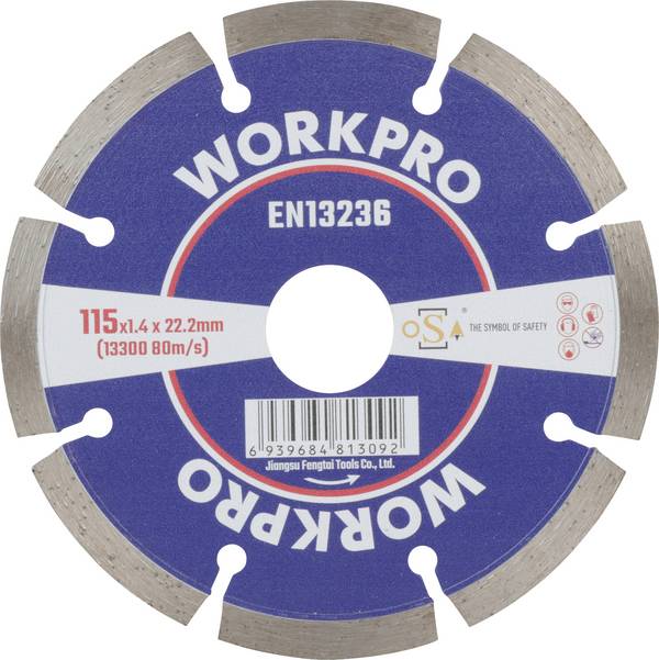 WorkPro  GSOSSE-1 Trennscheibe 115 mm 1 St. Keramik, Porzellan, Marmor, Mauerwerk, Glas, Kalkstein, Granit, Naturstein, Sandstein