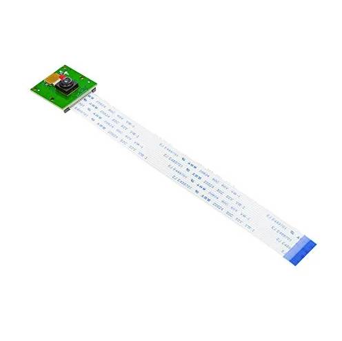 Ein Kameramodul mit langem Flachbandkabel, geeignet für Bildverarbeitung oder Sensoranwendungen in elektronischen Projekten.