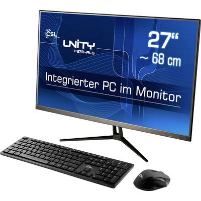 'CSL Unity F27B-ALS: 27 Zoll integrierter PC im Monitor, Tastatur und Maus enthalten.'