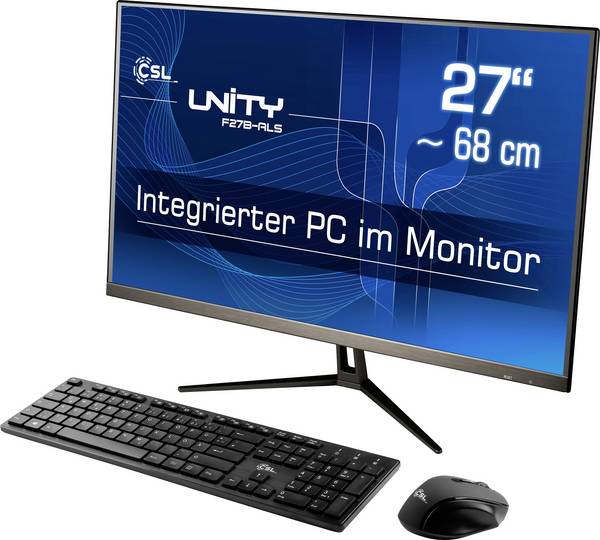 CSL Computer All-in-One PC Unity F27B-ALS 68.6 cm (27 Zoll) Full HD Intel® N N200 3.7 GHz 8 GB RAM 256 GB SSD Intel UHD Graphics Win 11 Pro 90857