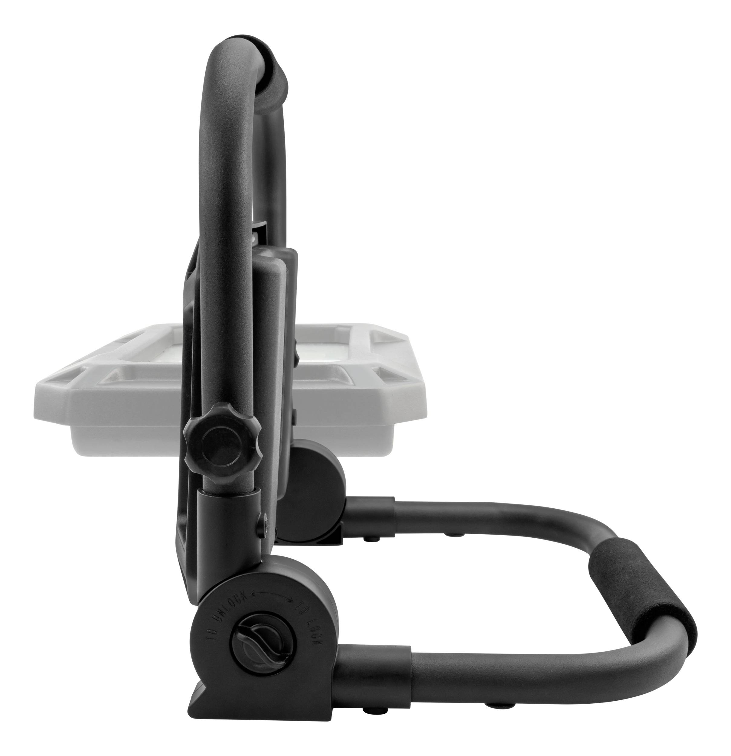 Ein klappbarer schwarzer Rahmen mit verstellbaren Gelenken, der möglicherweise als Stütze oder Halterung verwendet wird.