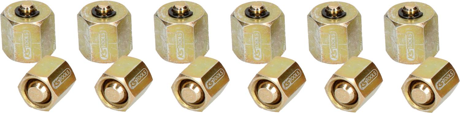 KS Tools 150.1835 Verschlussmuttern-Satz für Injektoren / Dieselmotoren, 12-tlg