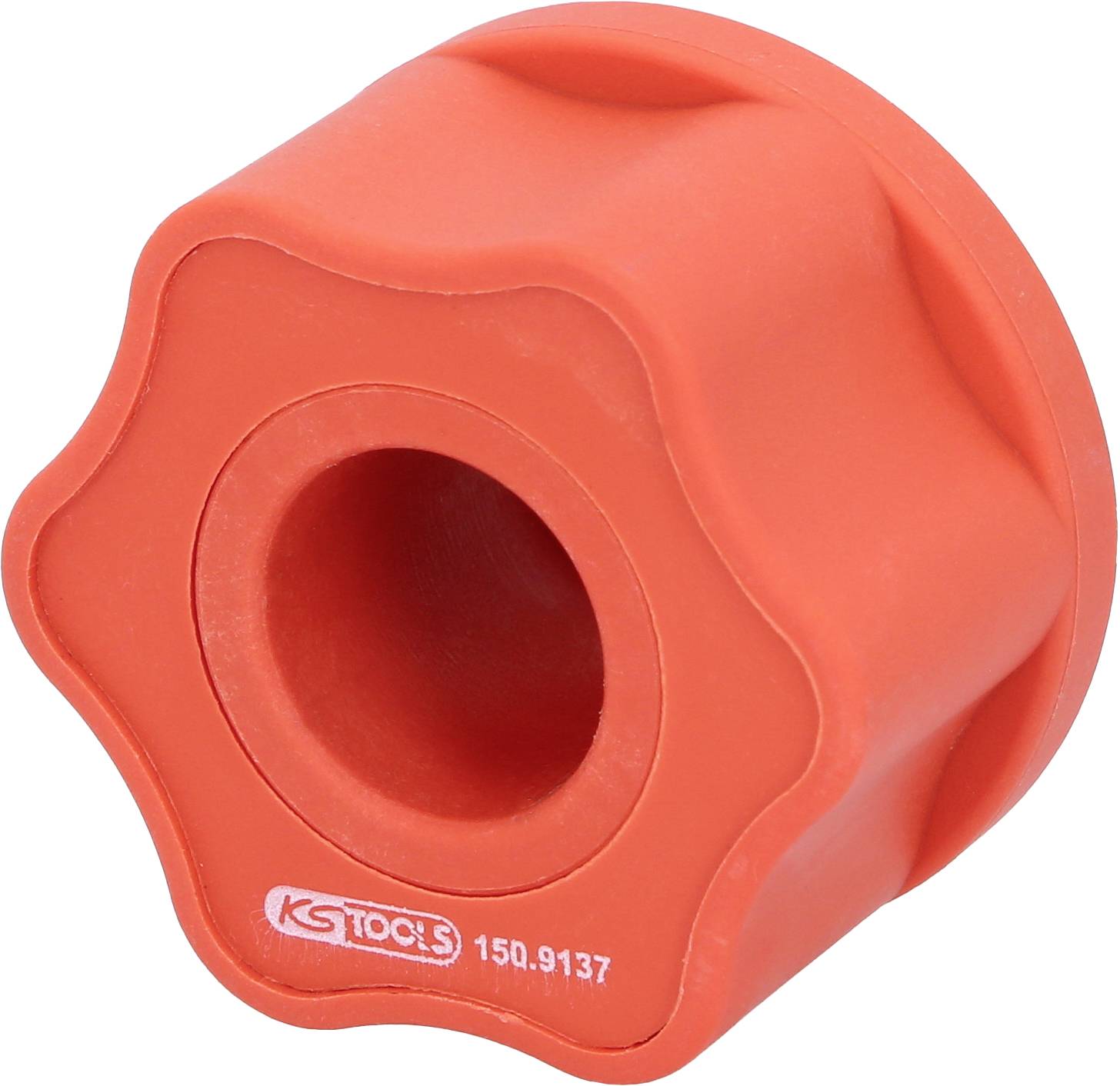 Roter Steckschlüsselgriff mit sechseckiger Form und dem Logo 'KS TOOLS' auf der Oberfläche, verwendet für handbetriebenes Werkzeug.