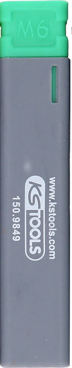 Grau-grünes Feuerzeug mit der Aufschrift 'KS Tools' und einer Website-URL.