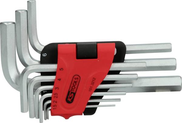 KS Tools 1513212 Innen-Sechskant Winkelschraubendreher-Set 1.5 mm, 2 mm, 2.5 mm, 3 mm, 4 mm, 5 mm, 6 mm, 8 mm, 10 mm 9teilig