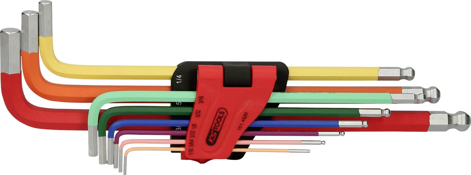 KS Tools 151.4520 Innen-Sechskant Winkelschraubendreher-Set 1/16 Zoll, 5/64 Zoll, 3/32 Zoll, 1/8 Zoll, 5/32 Zoll, 3/16 Z...