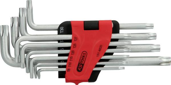 KS Tools 151.4820 TX Winkelschraubendreher-Set   TB 8, TB 10, TB 15, TB 20, TB 25, TB 27, TB 30, TB 40, TB 45, TB 50 10teilig