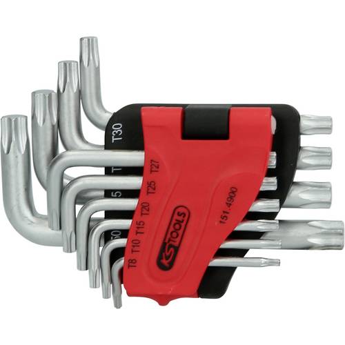 KS Tools 151.4900 TX Winkelschraubendreher-Set T 8, T 10, T 15, T 20, T 25, T 27, T 30, T 40, T 45, T 50 10teilig