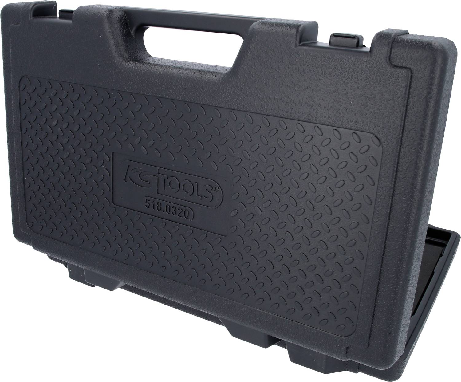 Schwarzer, robuster Werkzeugkoffer von KS Tools mit Tragegriff und strukturierter Oberfläche.