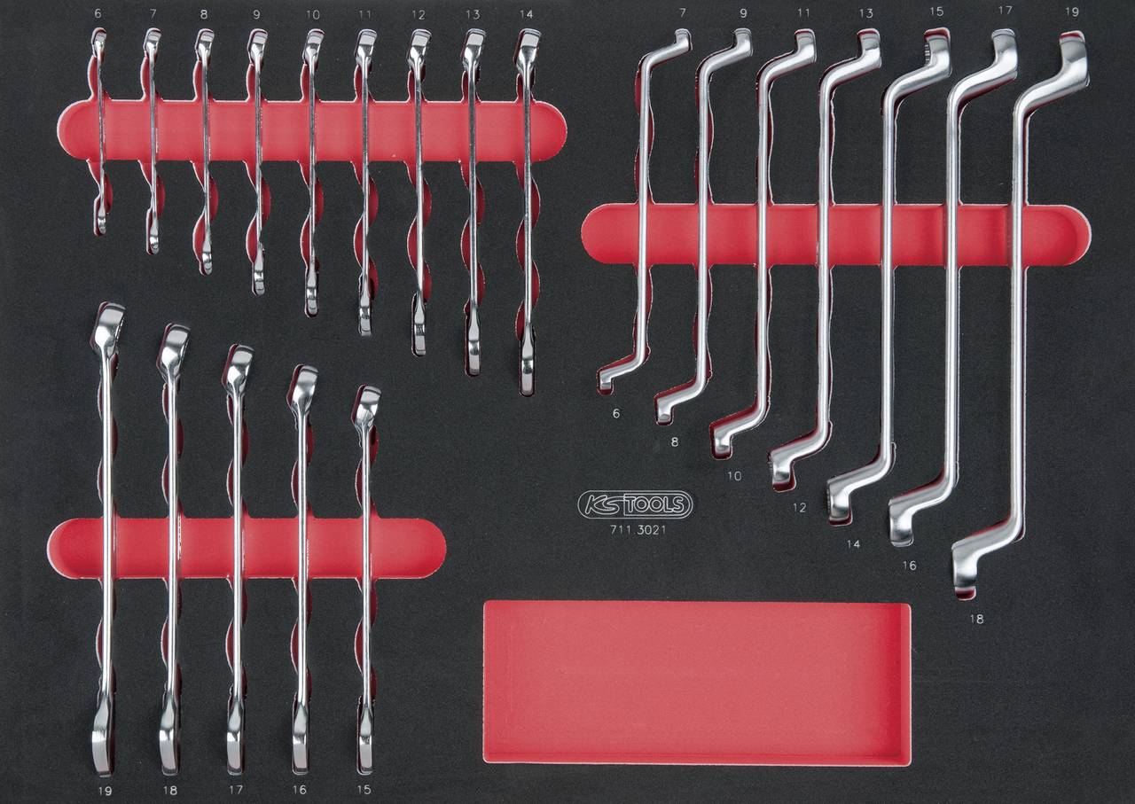 KS TOOLS 711.3021 SCS Schlüssel-Satz, 21-tlg. in 1/1 Systemeinlage