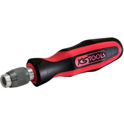Schraubendreher mit ergonomischem, rot-schwarzem Griff und metallischer Spitze, geeignet für präzise Handwerksarbeiten.