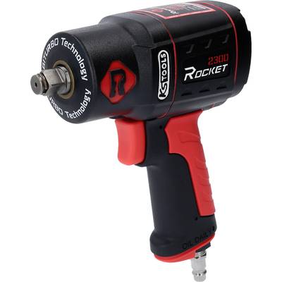 Druckluft-Schlagschrauber in Schwarz und Rot von KS Tools, Modell 'Rocket 2300', mit Turbo-Technologie, für Werkstattgebrauch.