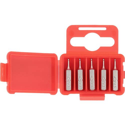 KS Tools 911.8395 Sechskant-Bit Werkzeugstahl vernickelt 5 St.