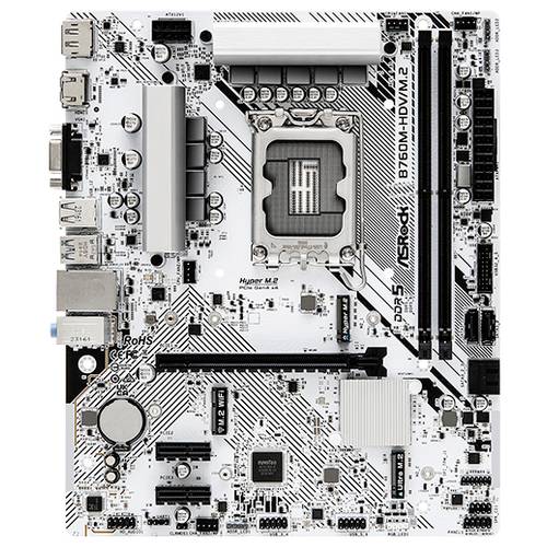 Thumbnail - ASRock B760M-HDV/ M.2 (1700) Mainboard Sockel (PC) Intel® LGA 1700 Formfaktor (Details) Micro-ATX Mainboard-Chipsatz Int...